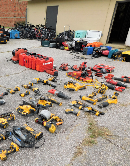 Stolen tools that were recovered